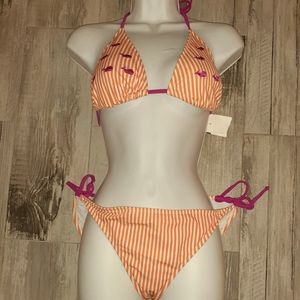 Orange Striped Bikini